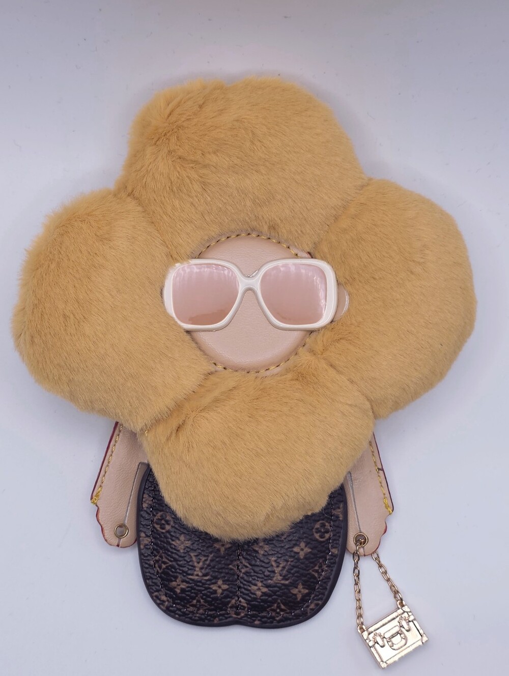 Plush Vivi Luxury Brown W/ Sunglasses Bag Charm
